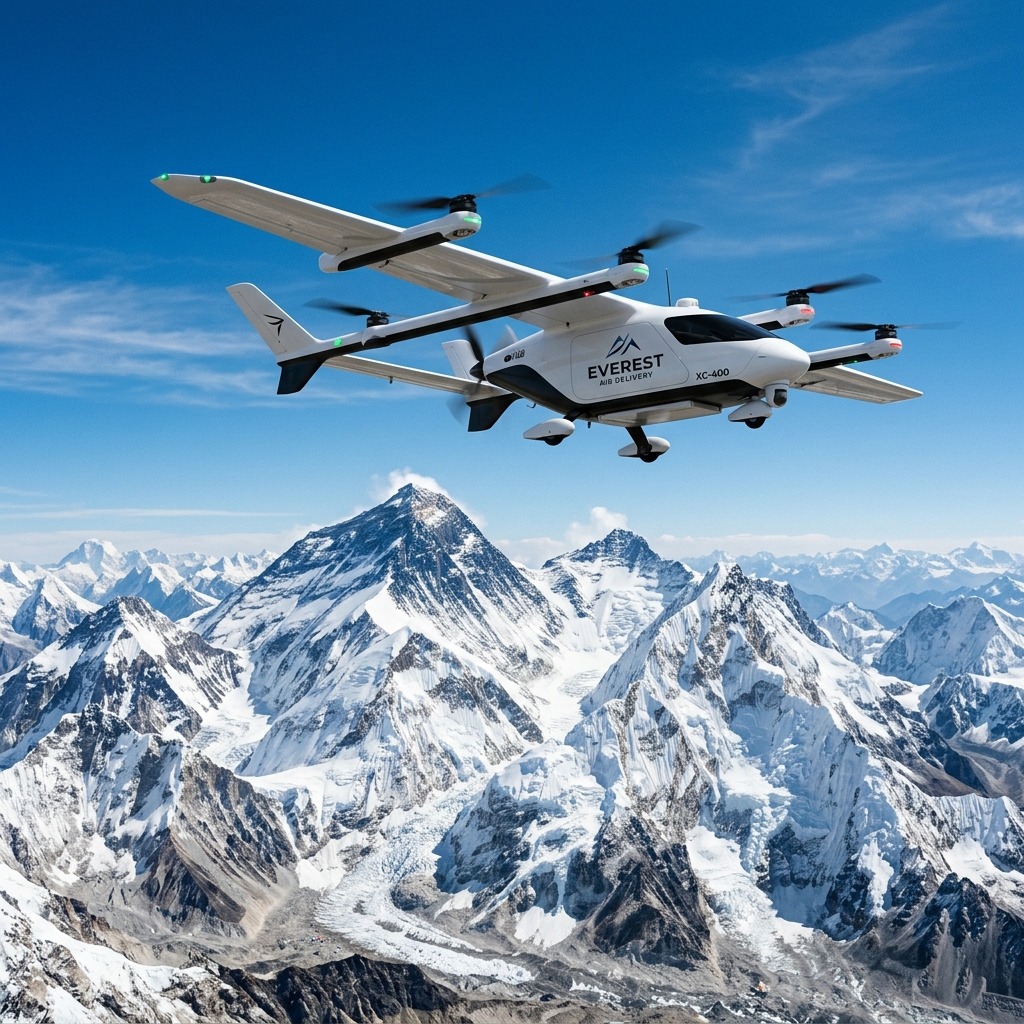 DJI EV50 bezorgdrone boven Everest