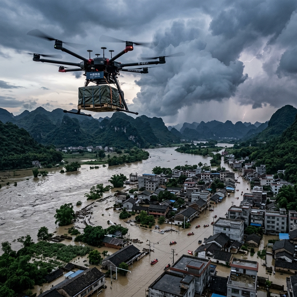 Zware drone reddingsoperatie