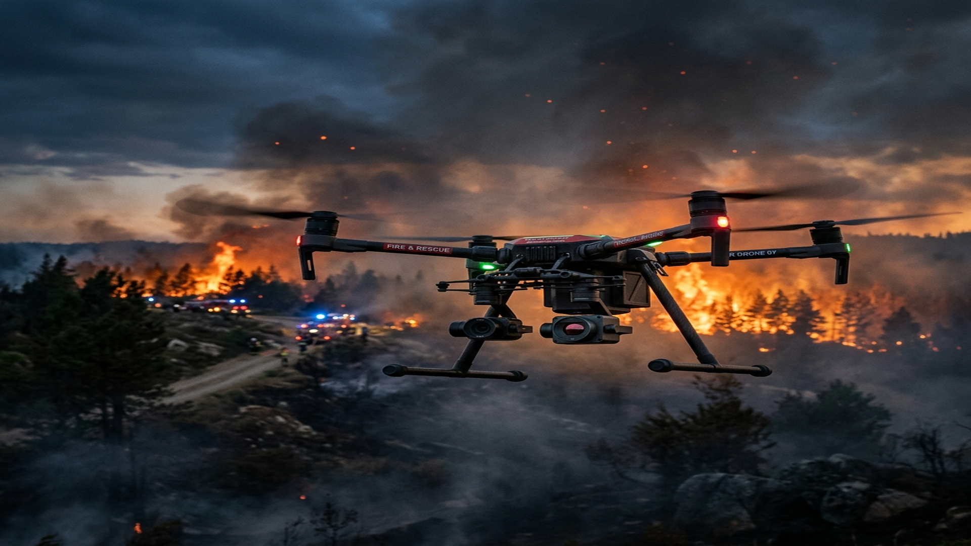 Professionele drone bij Europese bosbranden